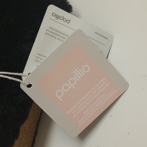 🆕 BIRKENSTOCK PAPILLIO "NAMICA" BLACK TEDDY SHEARLING WOOL OPEN TOE WEDGE MULES - Picture 12 of 16